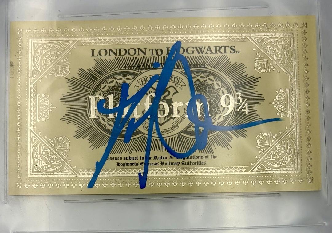 Daniel Radcliffe Encapsulated, Signed & Graded 10 Replica Hogwarts Train Ticket - Beckett